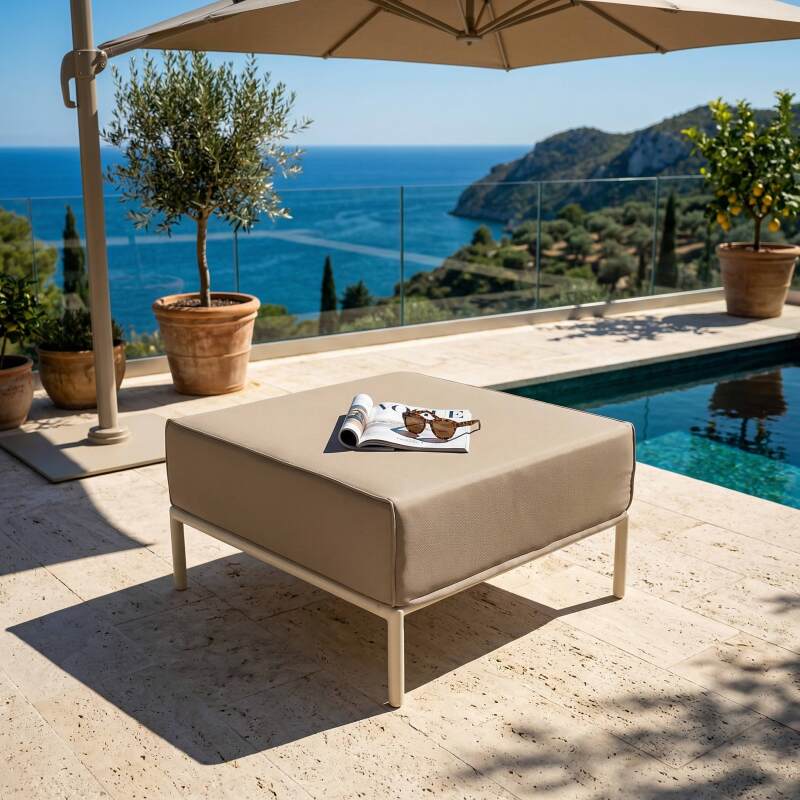 Modulare Gartenmöbel für 4 Personen bestehend aus 1 Sessel, 2 Ecksesseln und 1 Sitzsack  (6/7)