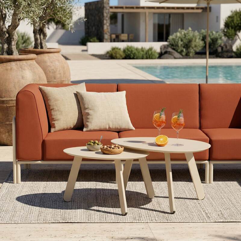 Modulare Gartenmöbel für 5 Personen bestehend aus 2 Sesseln, 2 Ecksesseln und 1 Sitzsack (3/7)