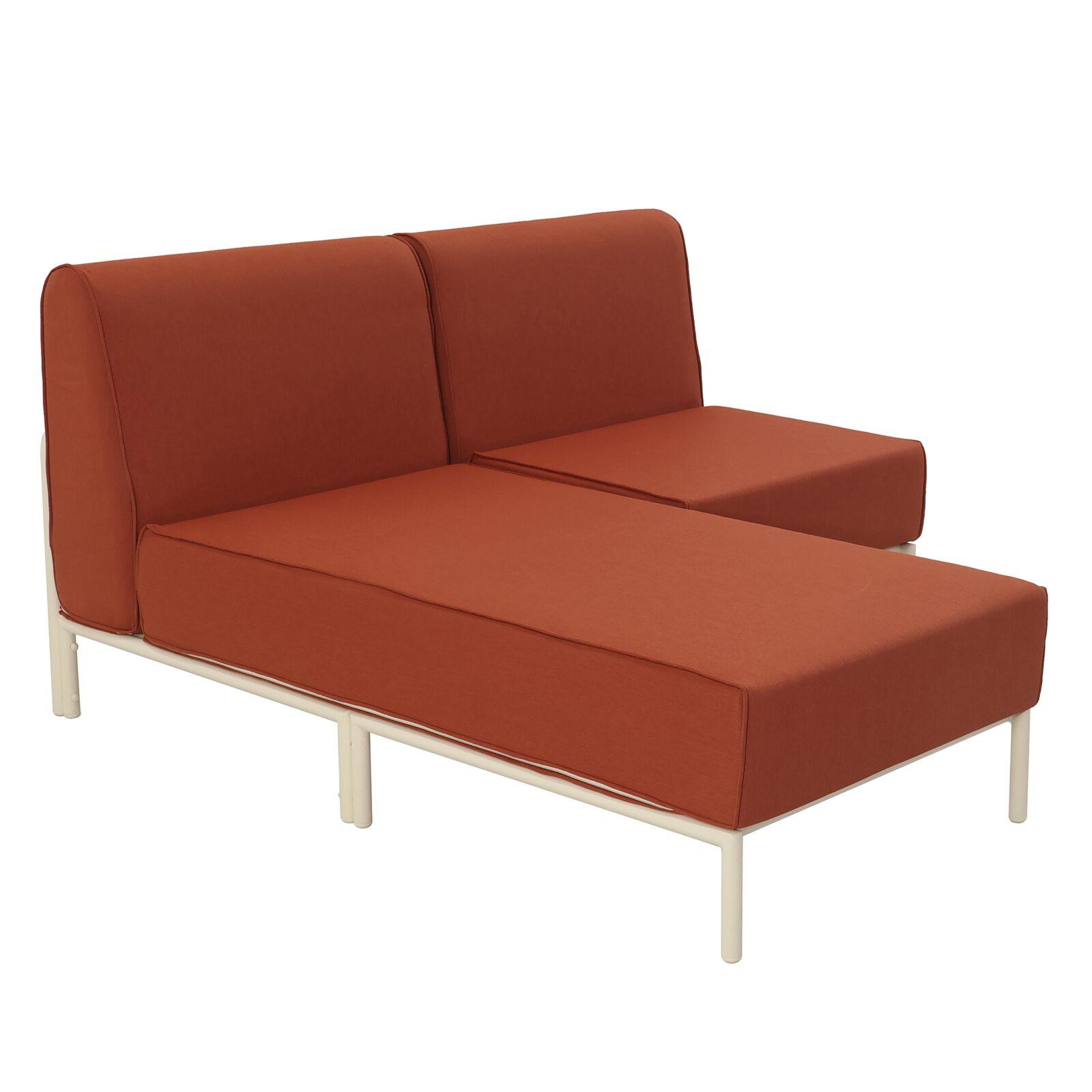 Modulare Gartenmöbel für 2 Personen bestehend aus 1 Sessel und 1 Chaiselongue