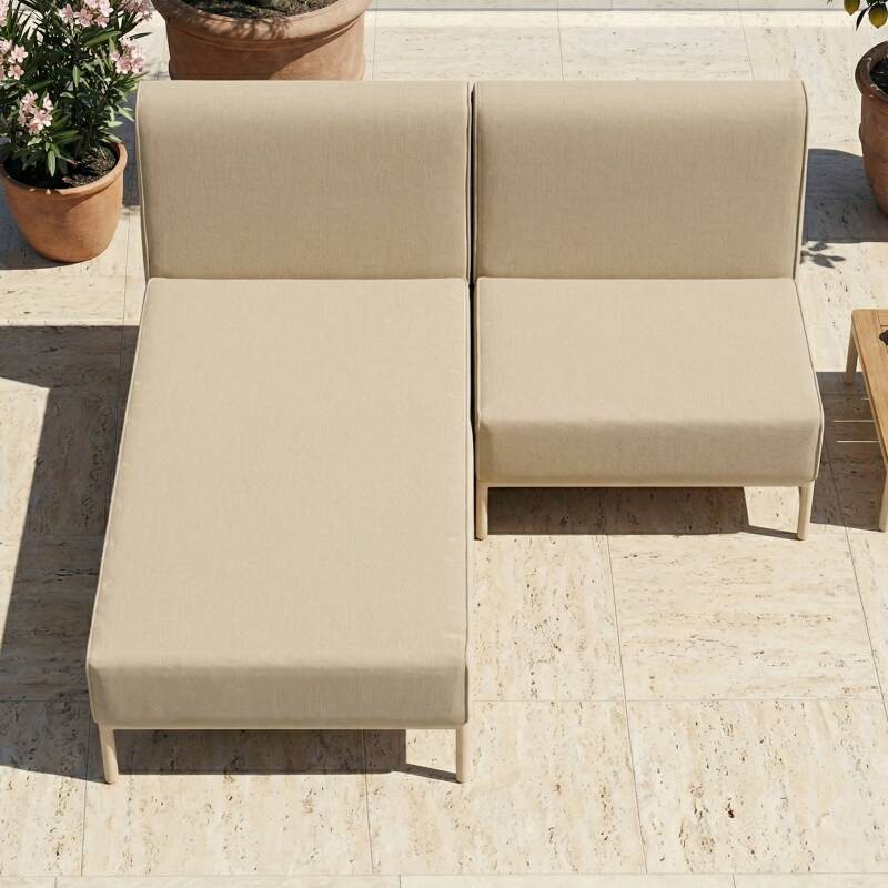 Modulare Gartenmöbel für 2 Personen bestehend aus 1 Sessel und 1 Chaiselongue (2/7)