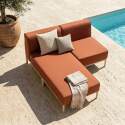 Modulare Gartenmöbel für 2 Personen bestehend aus 1 Sessel und 1 Chaiselongue