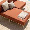 Modulare Gartenmöbel für 2 Personen bestehend aus 1 Sessel und 1 Chaiselongue