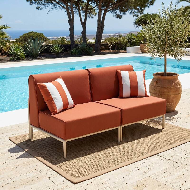 Modulare Gartenmöbel für 2 Personen bestehend aus 2 Sesseln