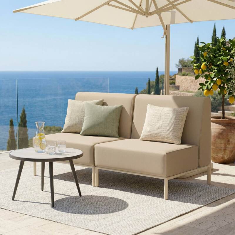 Modulare Gartenmöbel für 2 Personen bestehend aus 2 Sesseln