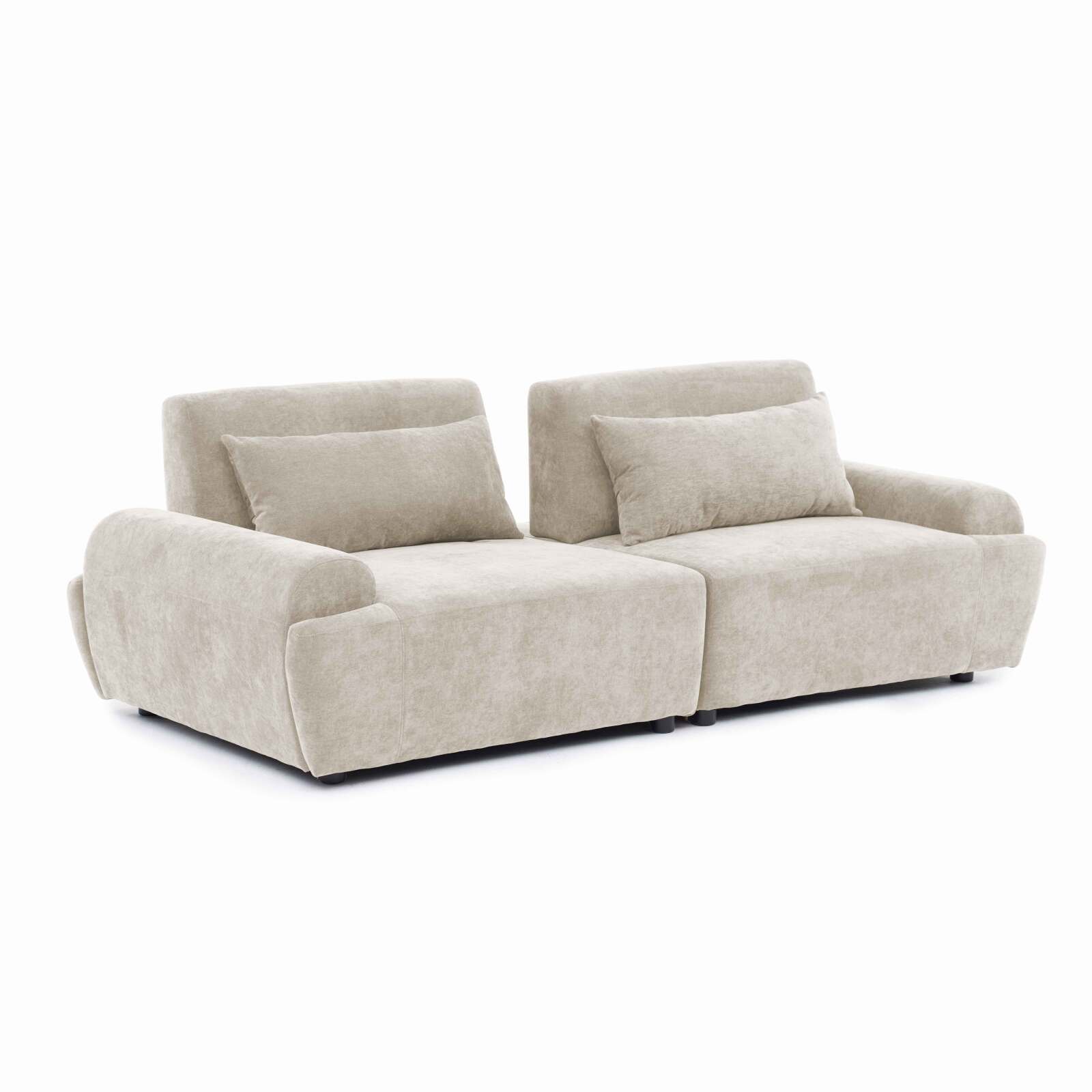 Modulares Sofa 2-Sitzer aus Stoff mit Kissen