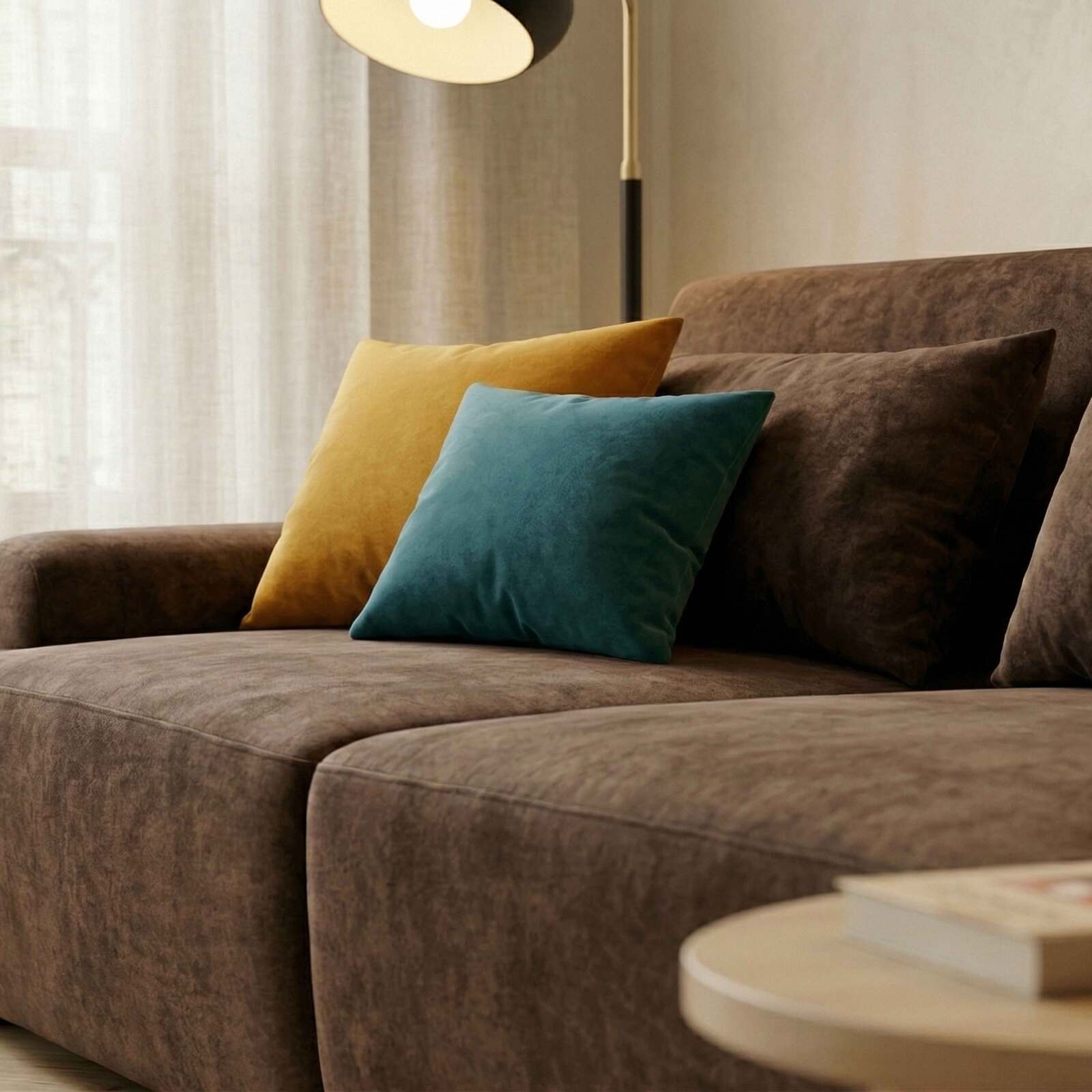 Modulares Sofa 2-Sitzer aus Stoff mit Kissen