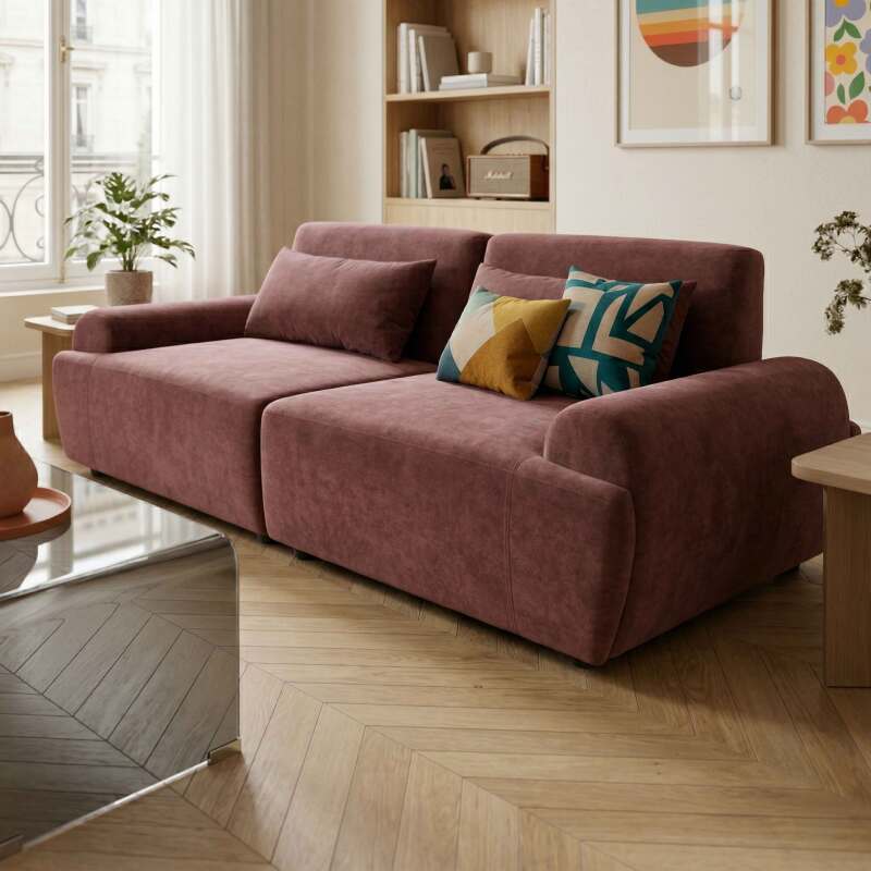 Modulares Sofa 2-Sitzer aus Stoff mit Kissen (2/9)