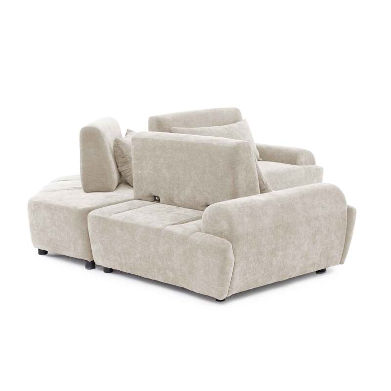 Modulares Ecksofa 3-Sitzer aus Stoff mit Kissen (7/8)