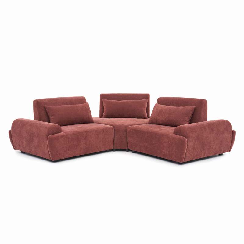 Modulares Ecksofa 3-Sitzer aus Stoff mit Kissen