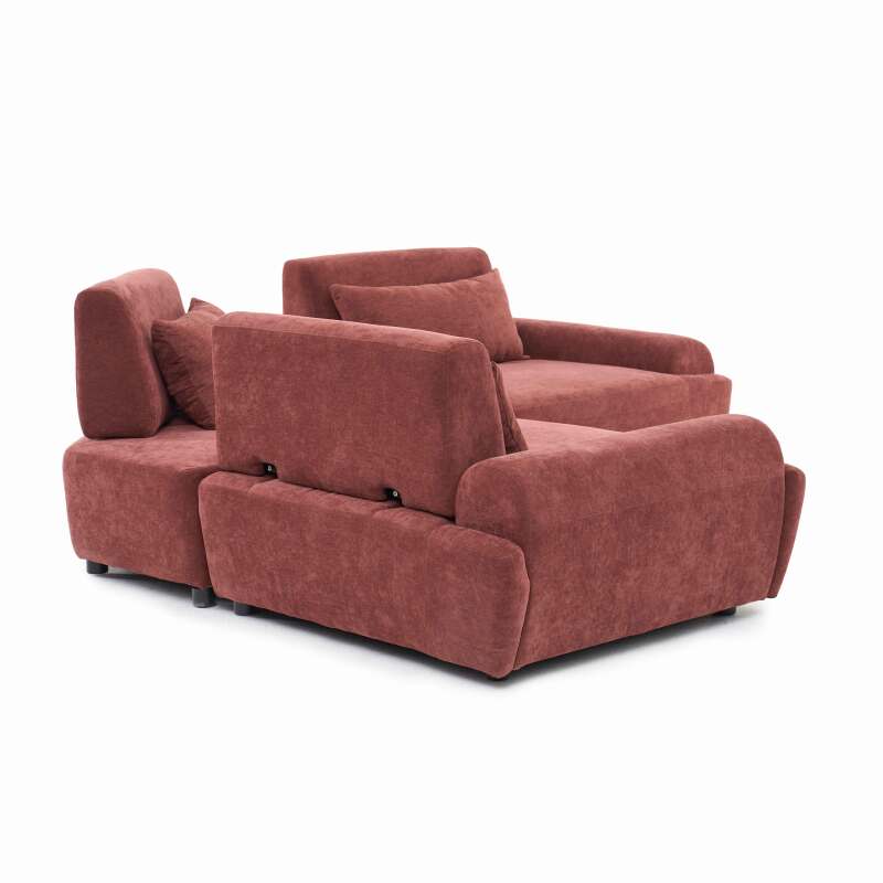 Modulares Ecksofa 3-Sitzer aus Stoff mit Kissen (6/9)