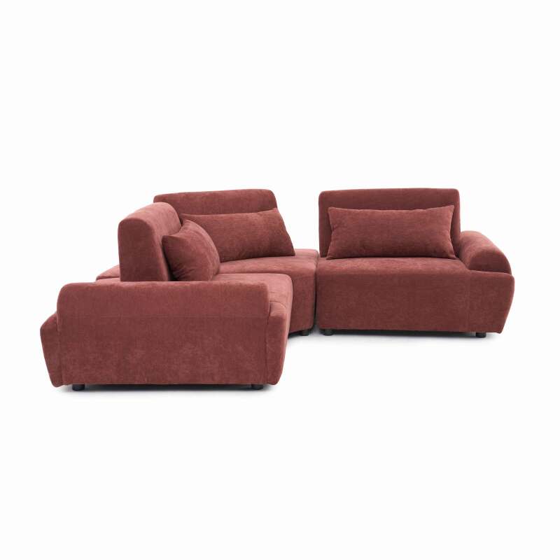 Modulares Ecksofa 3-Sitzer aus Stoff mit Kissen (5/9)
