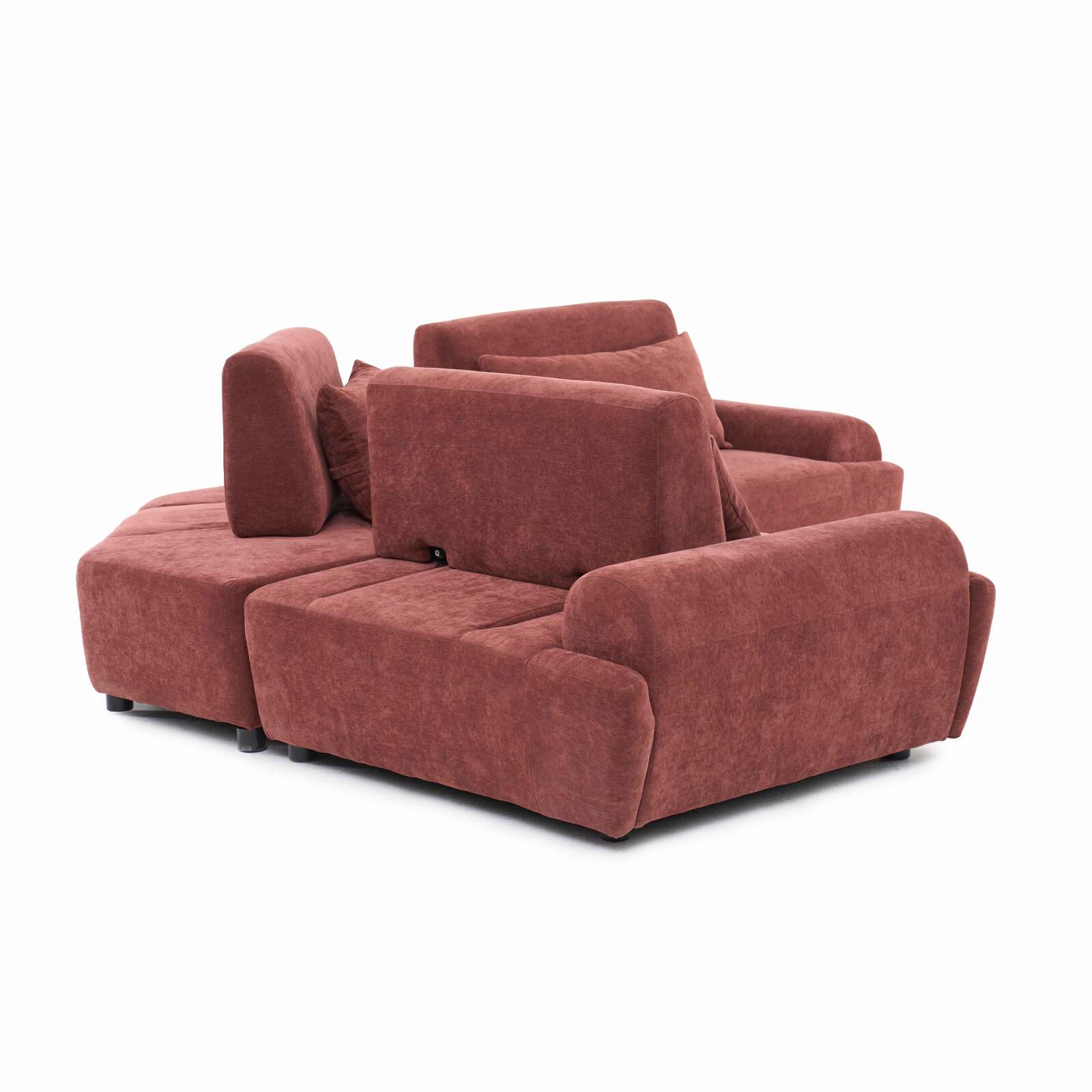 Modulares Ecksofa 3-Sitzer aus Stoff mit Kissen