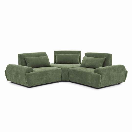 Modulares Ecksofa 3-Sitzer aus Stoff mit Kissen verstellbare Rückenlehne | Oviala