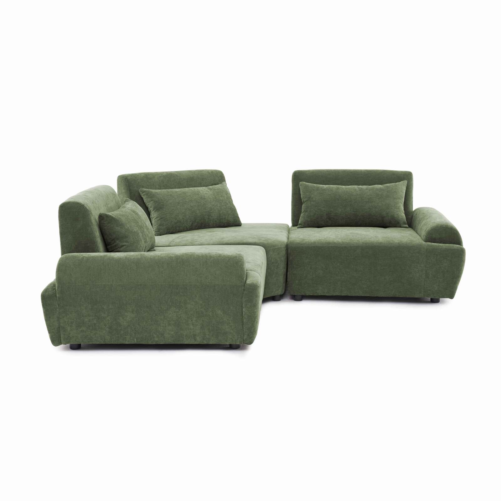 Modulares Ecksofa 3-Sitzer aus Stoff mit Kissen