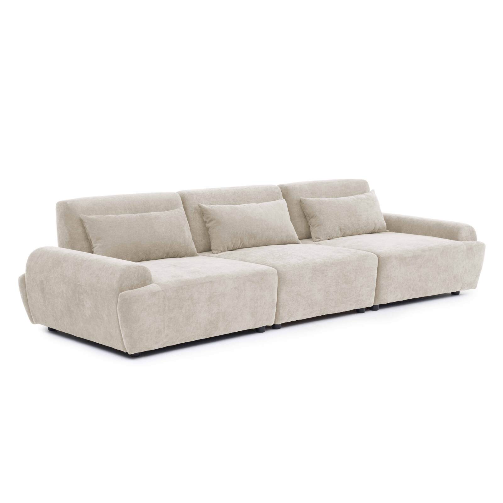 Modulares Sofa 3-Sitzer aus Stoff mit Kissen