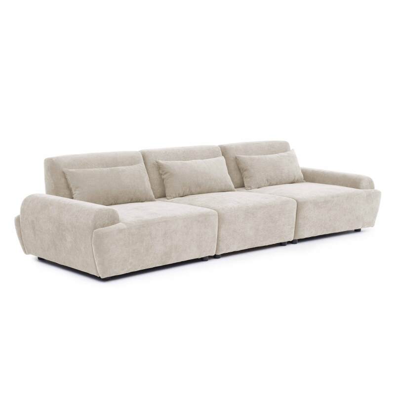 Modulares Sofa 3-Sitzer aus Stoff mit Kissen