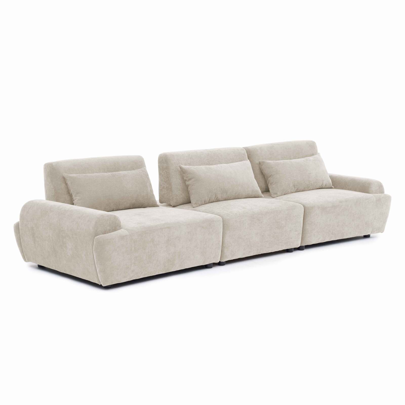Modulares Sofa 3-Sitzer aus Stoff mit Kissen