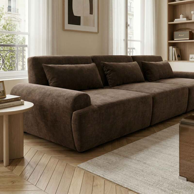 Modulares Sofa 3-Sitzer aus Stoff mit Kissen (2/7)