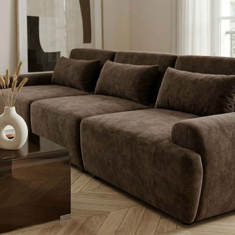 Modulares Sofa 3-Sitzer aus Stoff mit Kissen (3/7)
