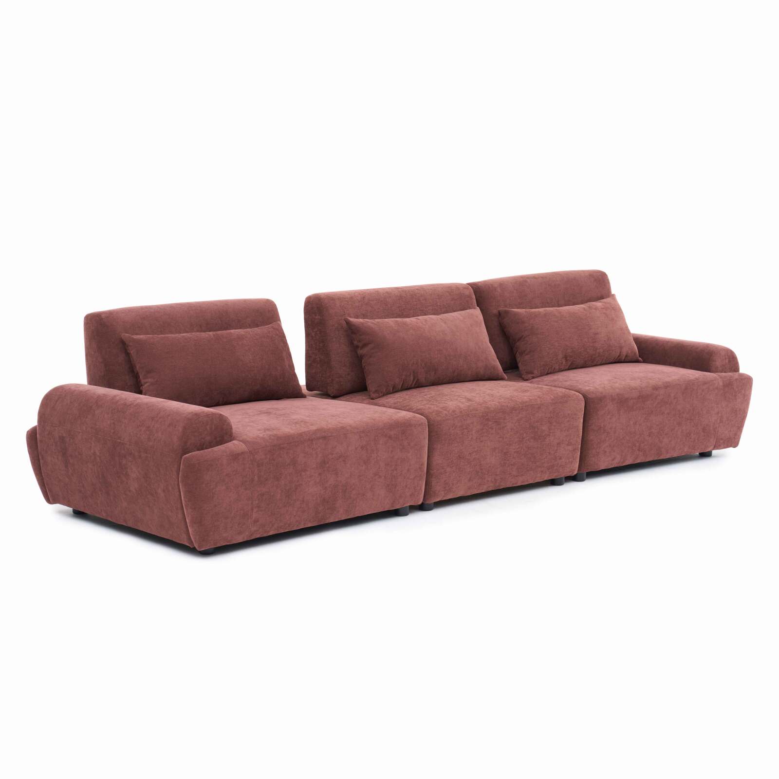 Modulares Sofa 3-Sitzer aus Stoff mit Kissen