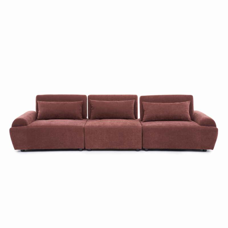 Modulares Sofa 3-Sitzer aus Stoff mit Kissen (7/8)