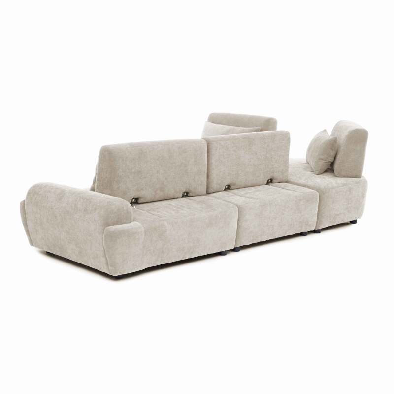 Modulares Ecksofa 4-Sitzer aus Stoff mit Kissen (6/9)