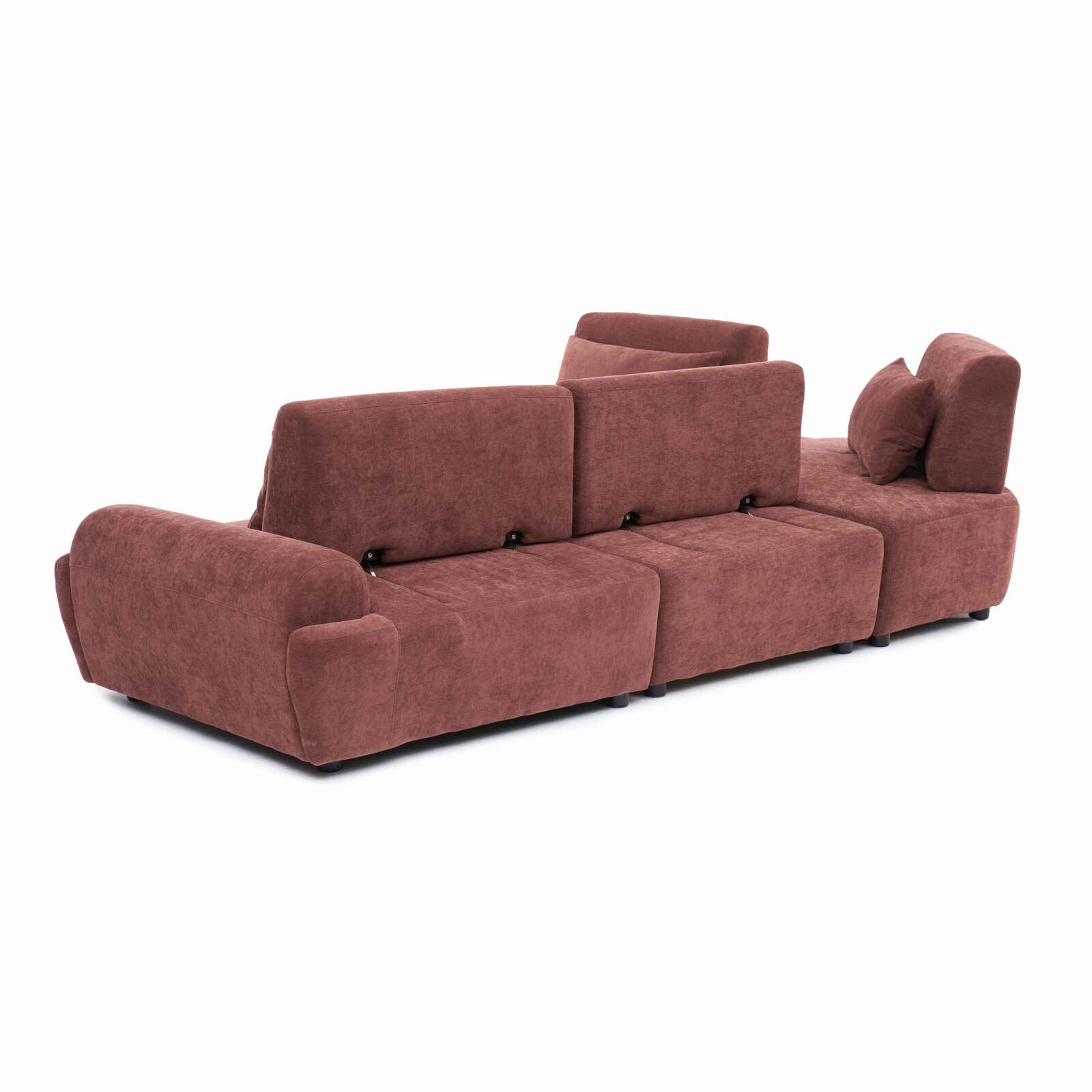 Modulares Ecksofa 4-Sitzer aus Stoff mit Kissen