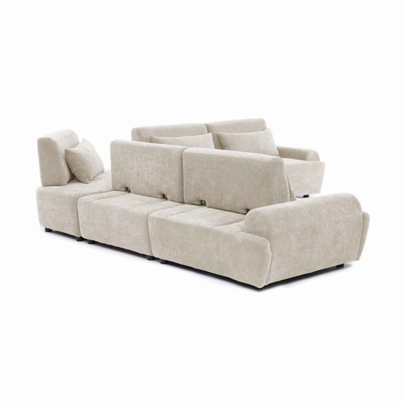 Modulares Ecksofa 5-Sitzer aus Stoff mit Kissen (6/7)