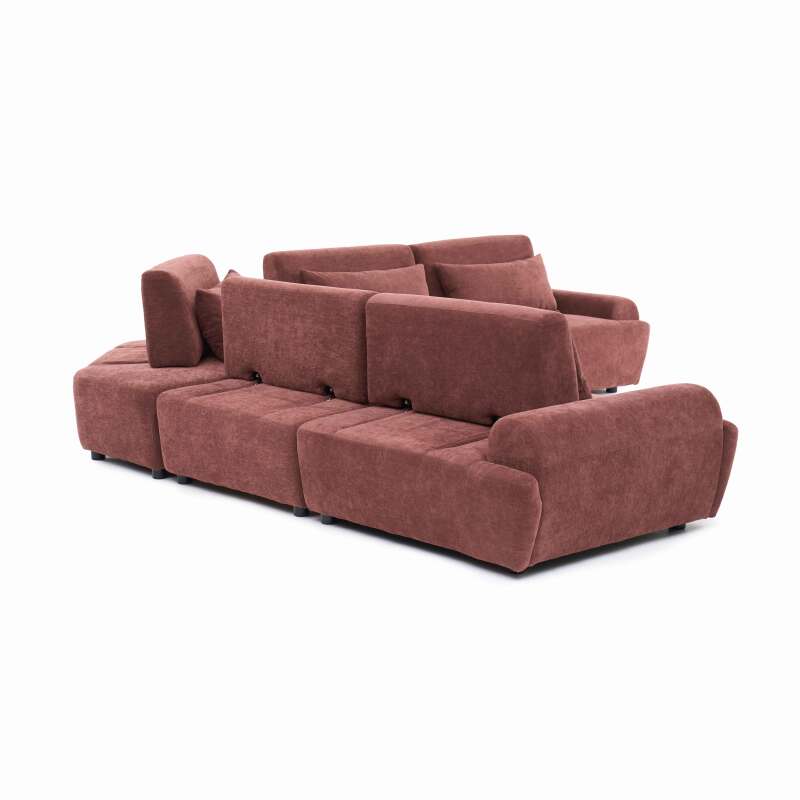 Modulares Ecksofa 5-Sitzer aus Stoff mit Kissen (6/7)