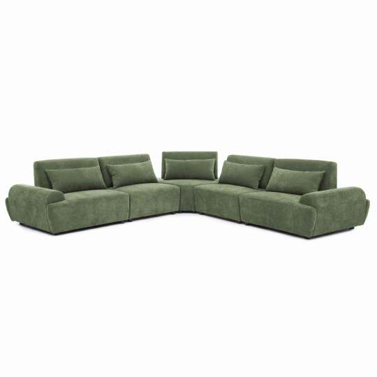 Modulares Ecksofa 5-Sitzer aus Stoff mit Kissen verstellbare Rückenlehne | Oviala