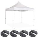 Aluminium Faltpavillon 3x3m 300g/m² 40mm + 4 Gewichtsplatten