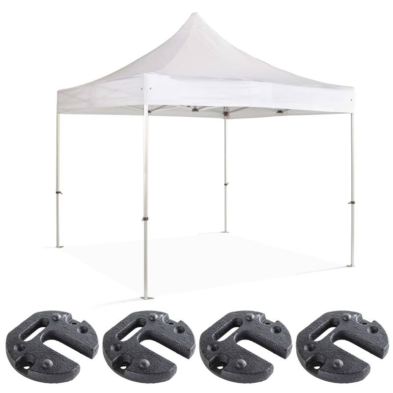 Aluminium Faltpavillon 3x3m 300g/m² 40mm + 4 Gewichtsplatten