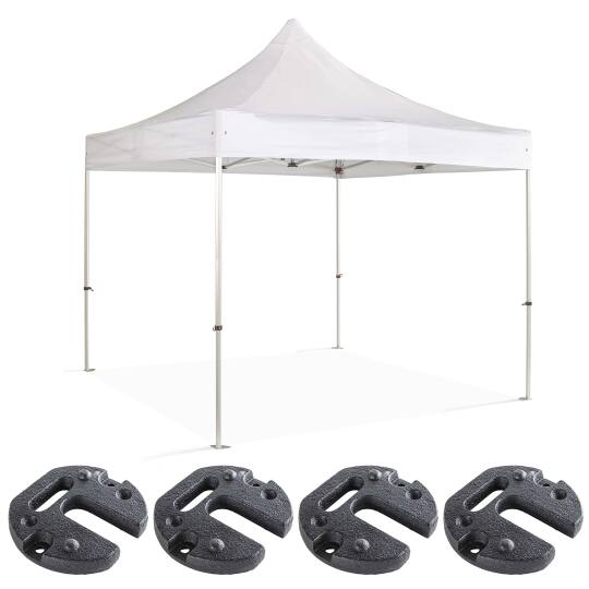 Aluminium Faltpavillon 3x3m 300g/m² 40mm + 4 Gewichtsplatten