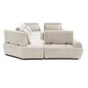 Modulares Ecksofa panorama 6-Sitzer aus Stoff mit Kissen