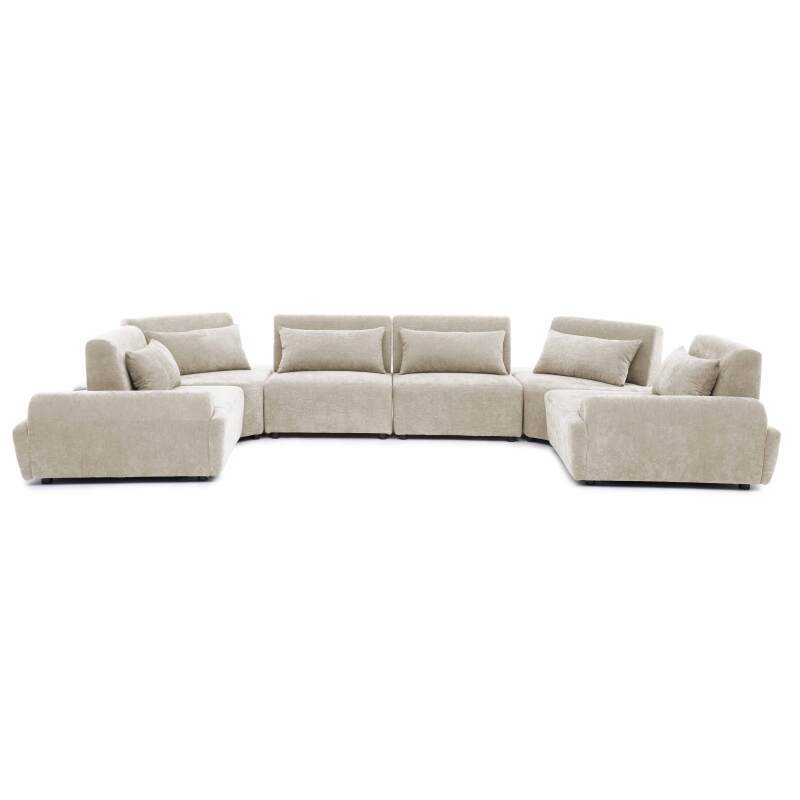 Modulares Ecksofa panorama 6-Sitzer aus Stoff mit Kissen (5/7)