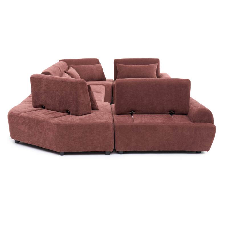 Modulares Ecksofa panorama 6-Sitzer aus Stoff mit Kissen (5/7)