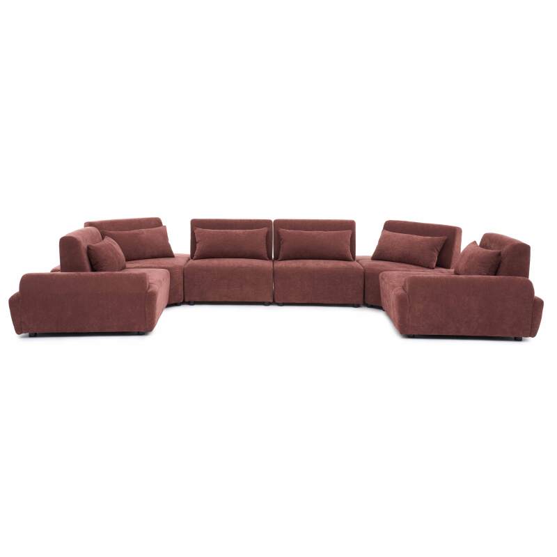 Modulares Ecksofa panorama 6-Sitzer aus Stoff mit Kissen (6/7)