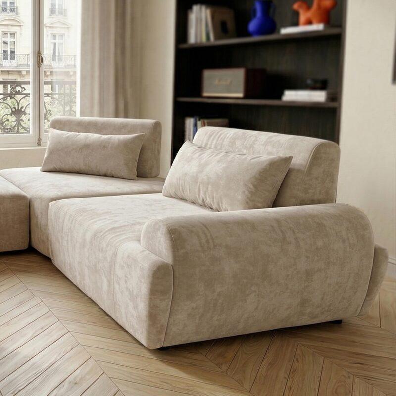 Modulares Ecksofa panorama 6-Sitzer aus Stoff mit Kissen (2/7)