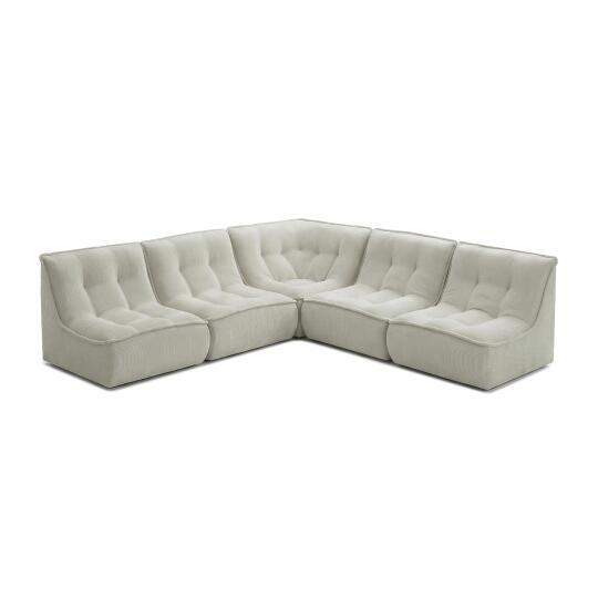 Modulares Sofa 3-Sitzer aus Cord Stoff | Oviala