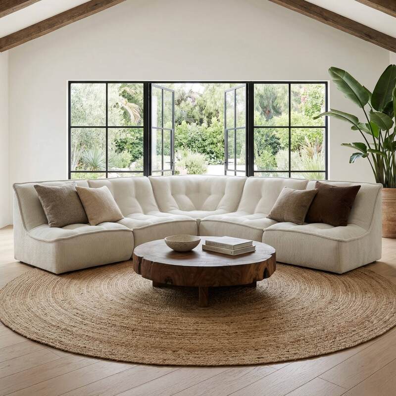 Modulares Sofa 3-Sitzer aus Cord Stoff - Lifestyle