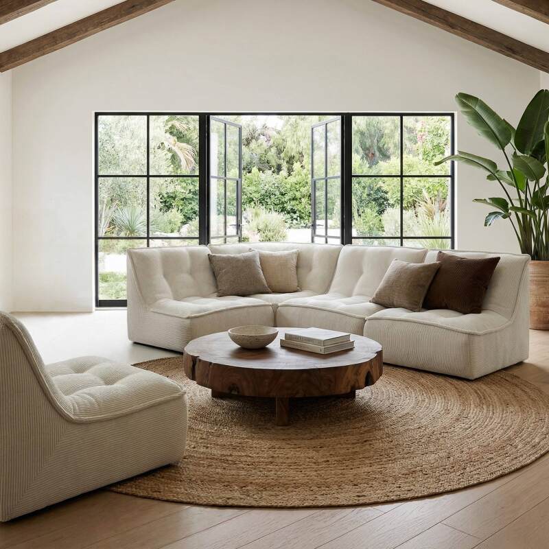 Modulares Sofa 3-Sitzer aus Cord Stoff (2/6)