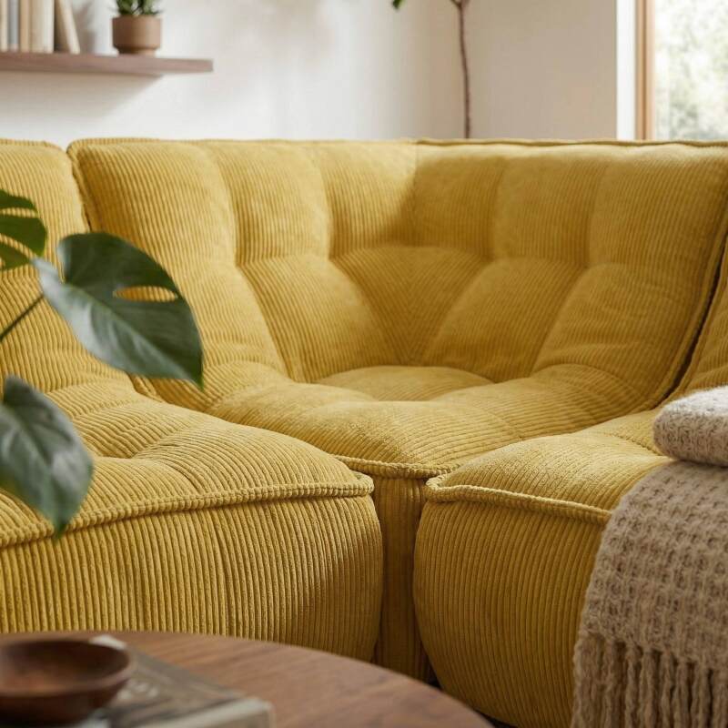 Modulares Sofa 3-Sitzer aus Cord Stoff (3/6)