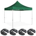Aluminium Faltpavillon 3x3m 300g/m² 40mm + 4 Gewichtsplatten