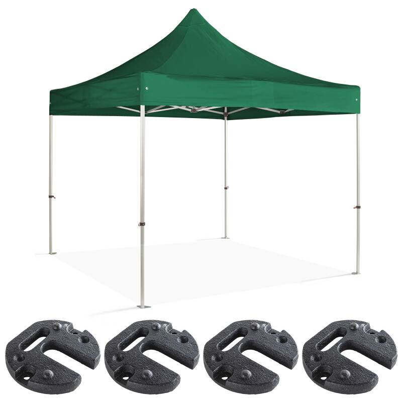 Aluminium Faltpavillon 3x3m 300g/m² 40mm + 4 Gewichtsplatten