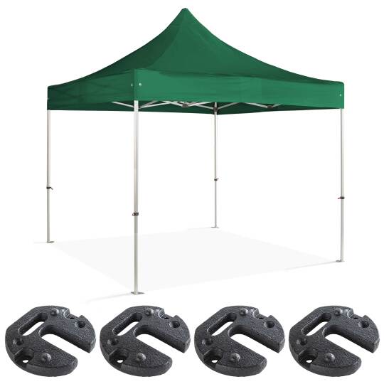 Aluminium Faltpavillon 3x3m 300g/m² 40mm + 4 Gewichtsplatten