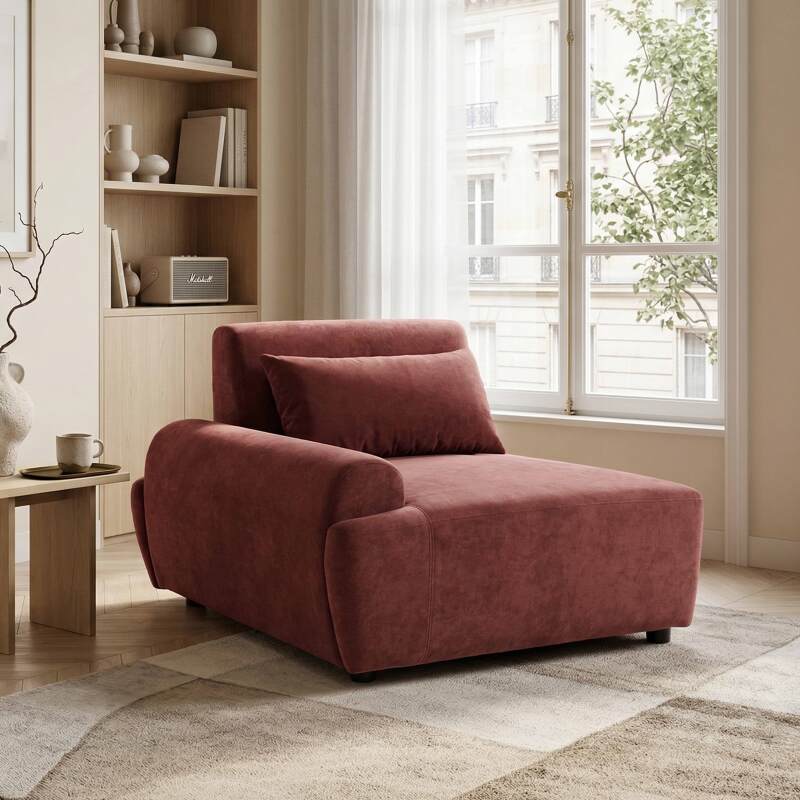 Rechter Sessel für modulares Sofa aus stoff mit Kissen