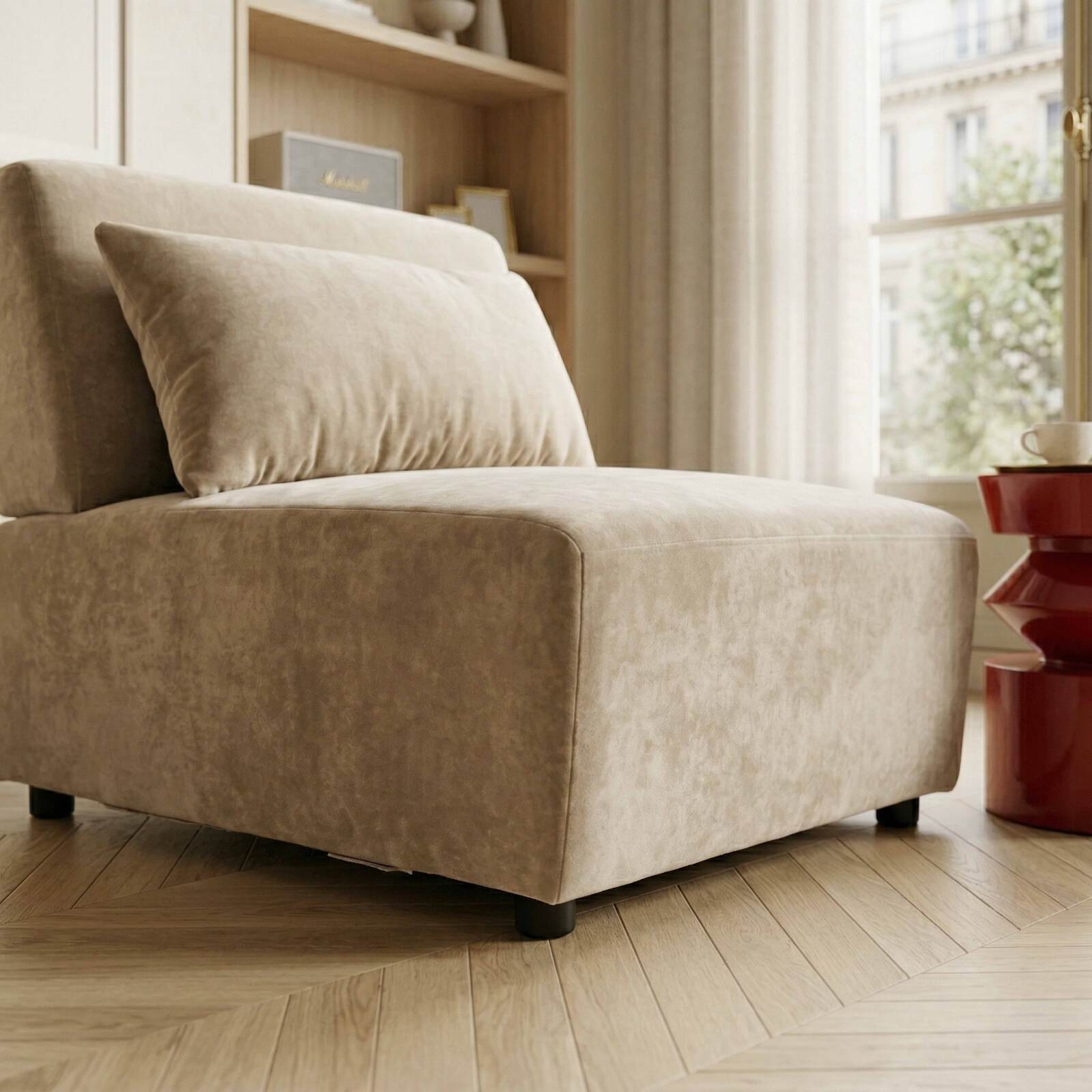 Sessel aus Stoff für modulares Sofa mit Kissen