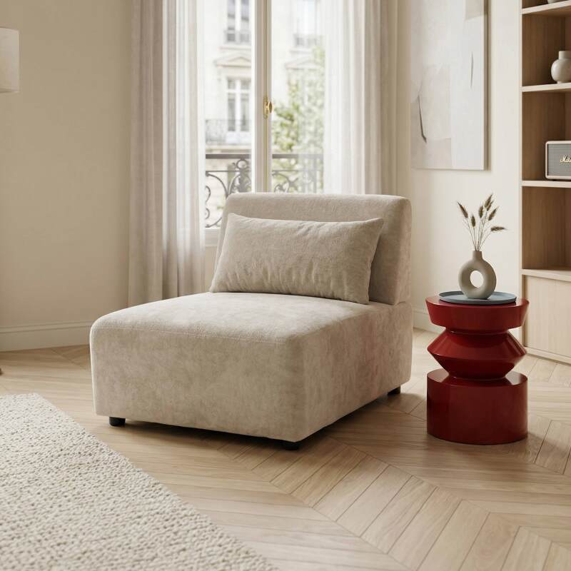 Sessel aus Stoff für modulares Sofa mit Kissen (7/8)