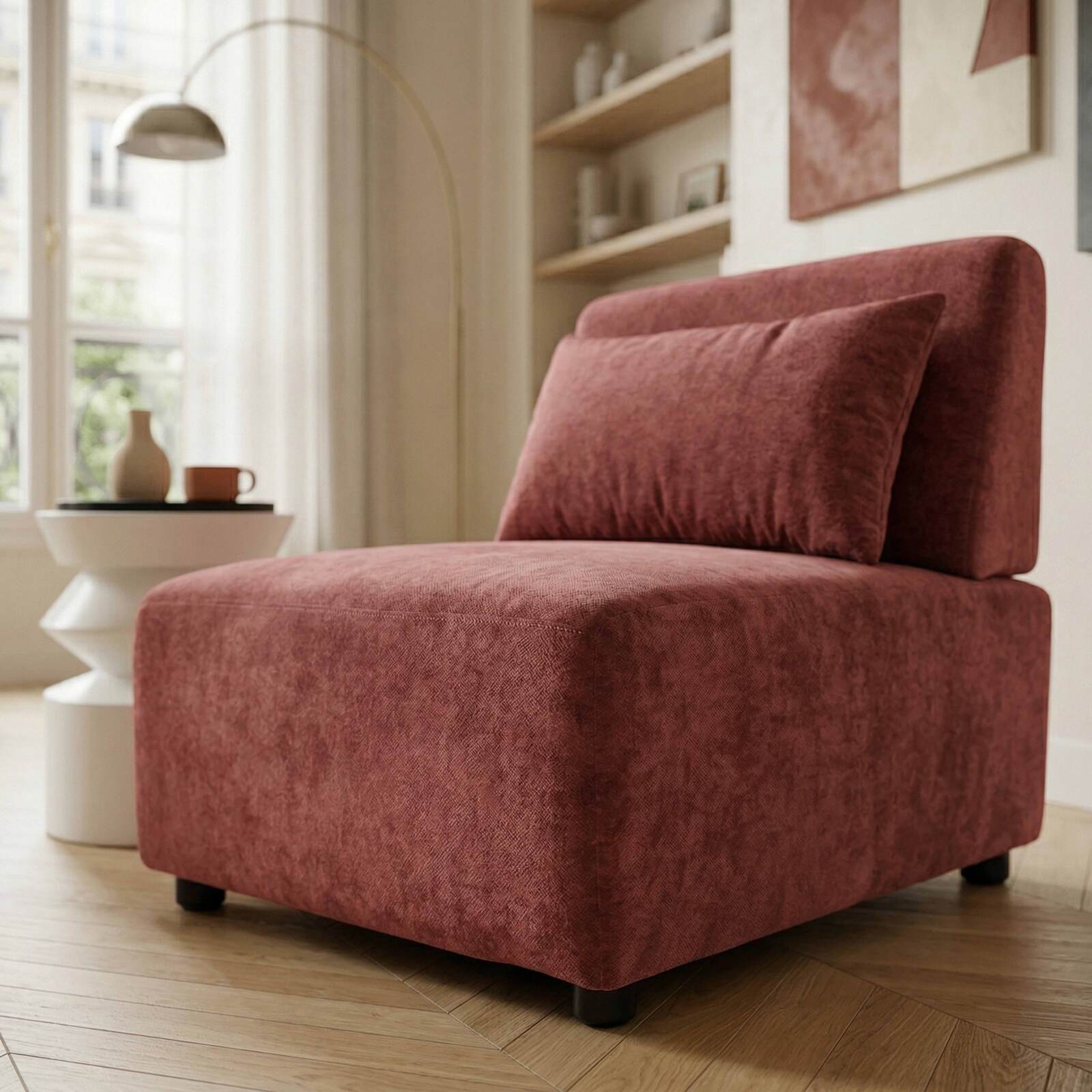 Sessel aus Stoff für modulares Sofa mit Kissen