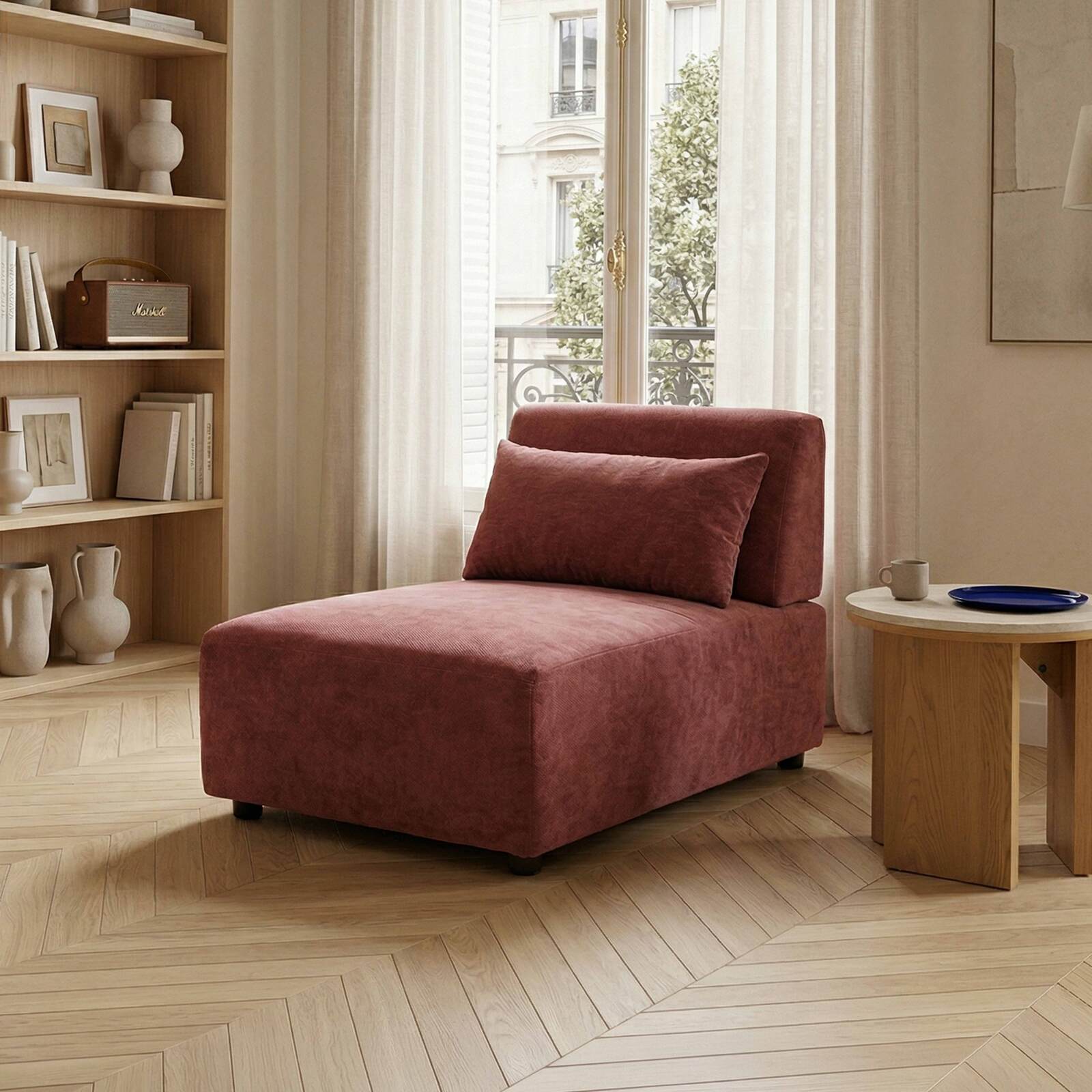 Sessel aus Stoff für modulares Sofa mit Kissen